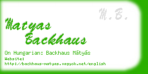 matyas backhaus business card